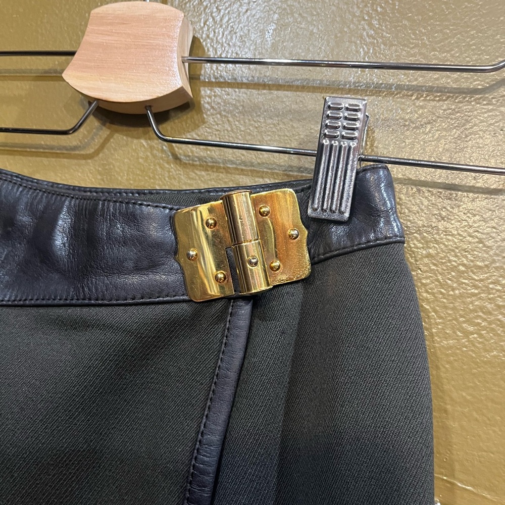 Vintage Hermes Sport Paris Skirt with leather trim. France size 40 - Picture 3 of 11